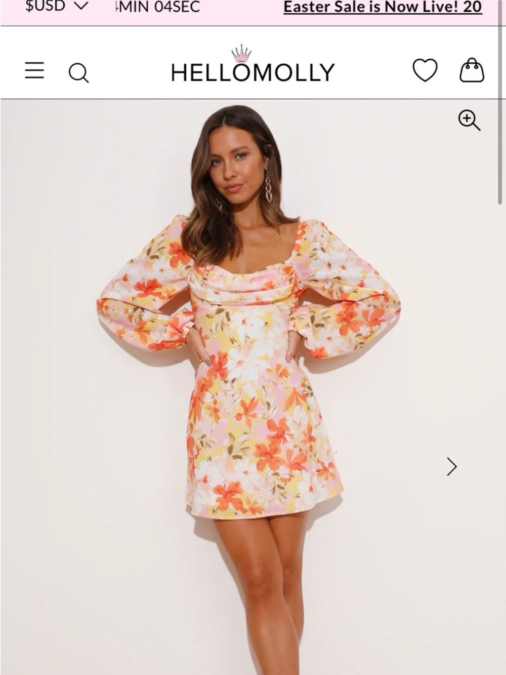 Hello Molly FLOWY LAVA DRESS ORANGE